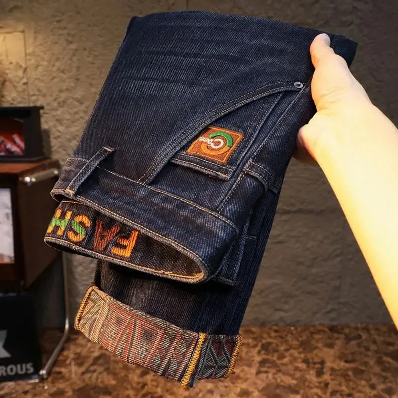 New Men's Slim Fit Jeans High-quality Pants Classic Blue Gray Black Casual and Simple — image 2