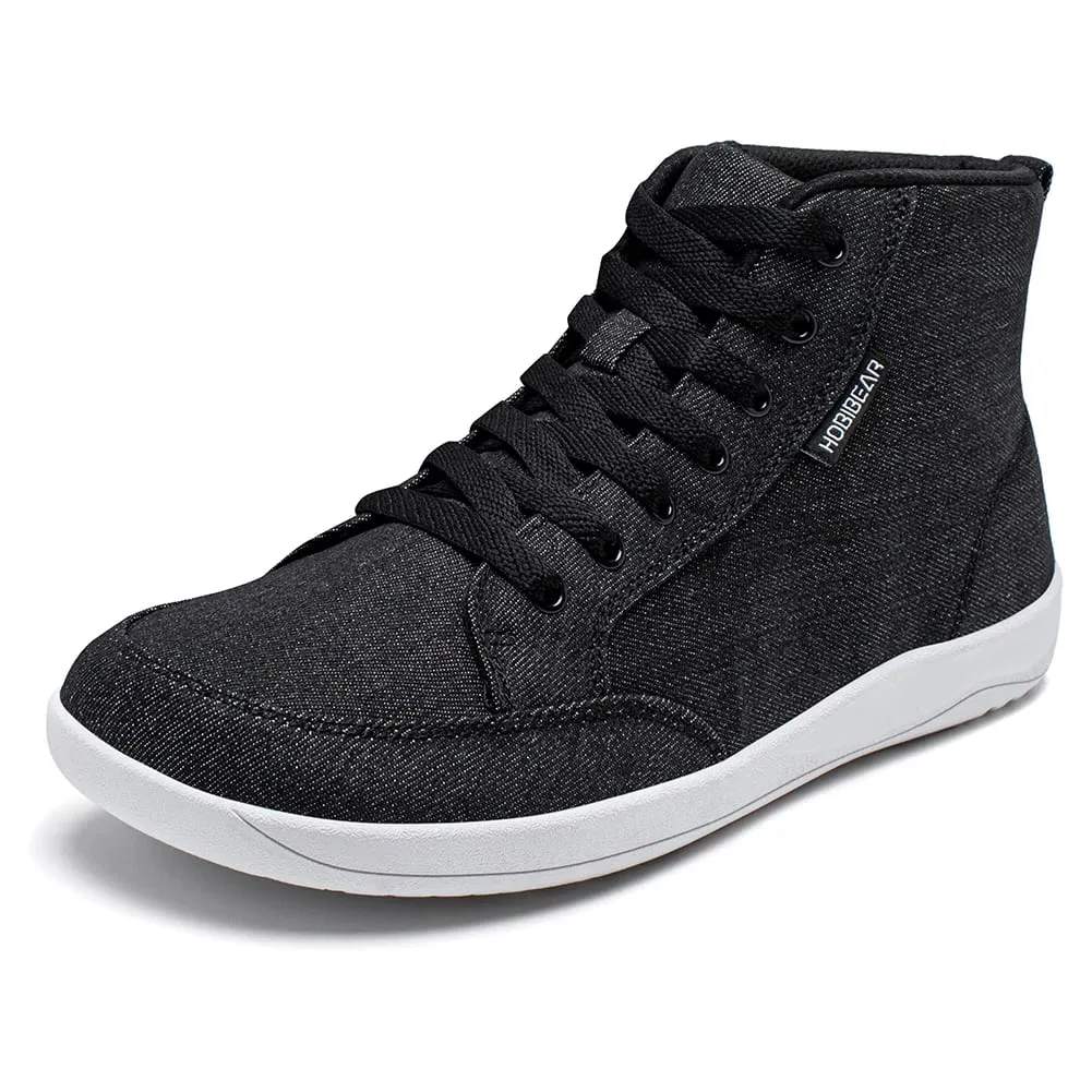 Mid-Top Barefoot Shoes Unisex Wide Toe Box Canvas Sneakes Zero Drop Lace Up Outdoor Walking Shoes — image 10