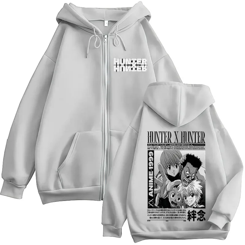 Anime Hunter X Hunter Kurapika Killua Zoldyck GON FREECSS Leorio Zipper Hoodies Men Women Zip Up Hooded Sweatshirts Jackets — image 2