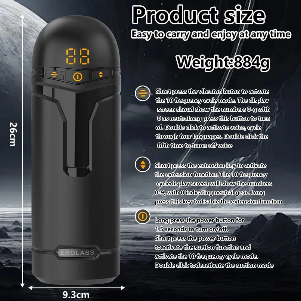 Automatic Male Masturbator Penis Pump with Sucking Vibrating Thrusting Sex Toys for Men Stroker Penis Stimulation LED Display