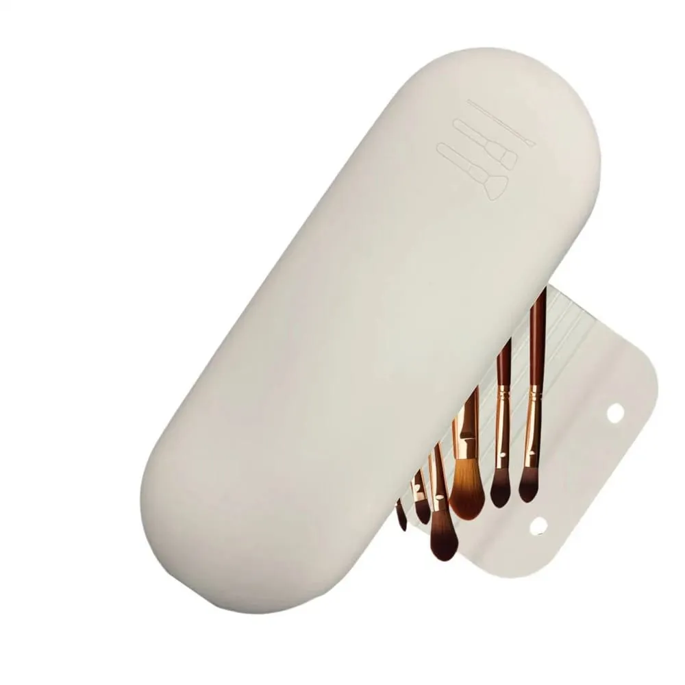 1 PC silikonový štětec na make-up Měkké přenosné kosmetické štětce na obličej Velkokapacitní sáček na štětce na make-up Omyvatelné pouzdro na make-up — image 1