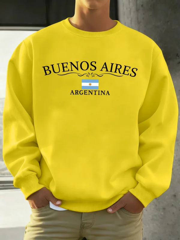 Buenos Aires Argentina Printed Men Sweatshirts Street Hip Hop Sportswear Fleece All-Match Pullover Unisex Casual Loose Clothing — image 18