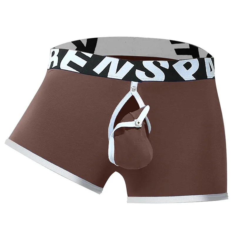 Mens Sexy Boxer Underwear Open Back Underpants Removable U Convex Pouch Panties Middle Waist Knickers — image 27