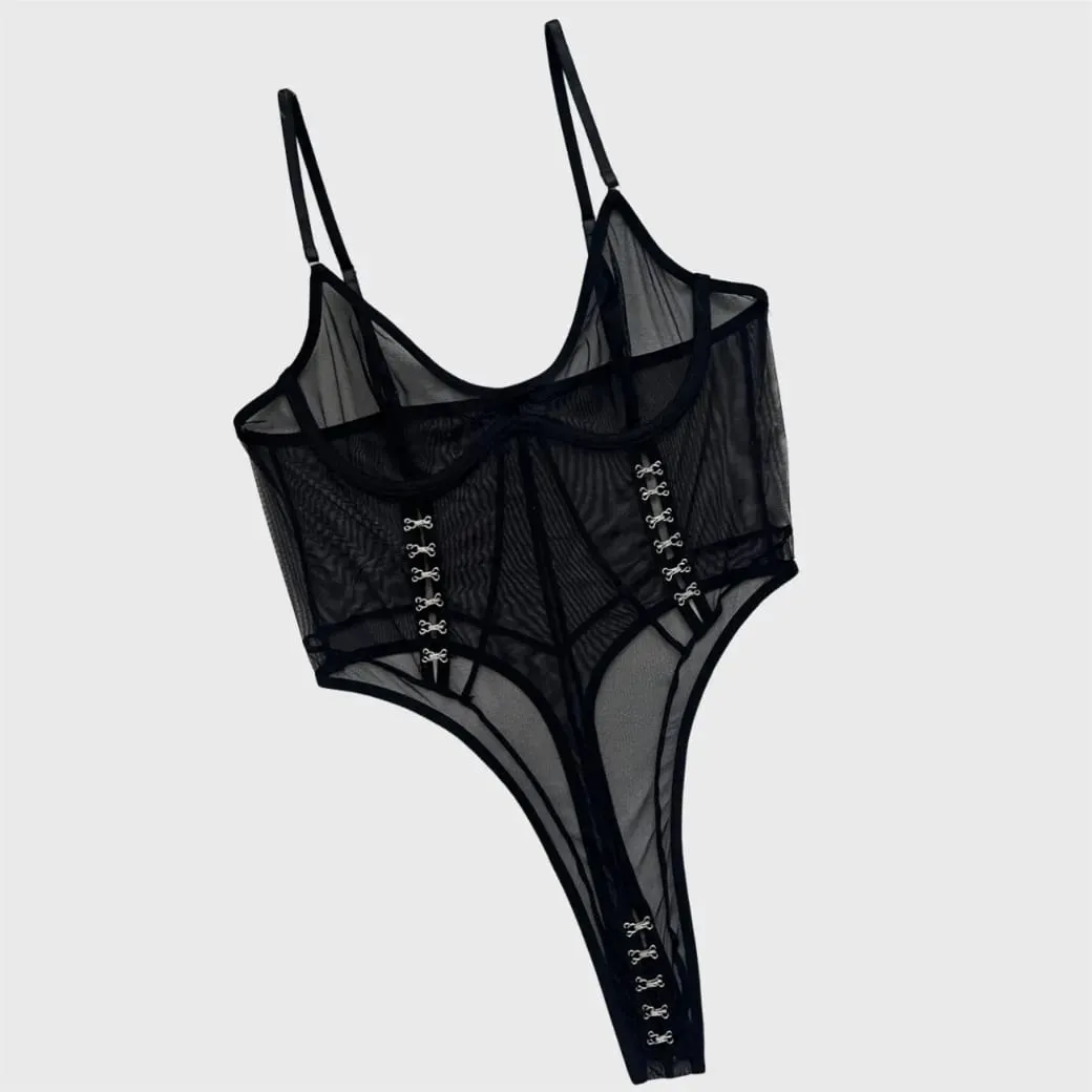 Ellolace Exclusive Lingeries Femme Ultra Hot Sheer Open Crotch Bodysuit Spicy Girls' Intimates Sexy Backless Women's Outfits — image 1