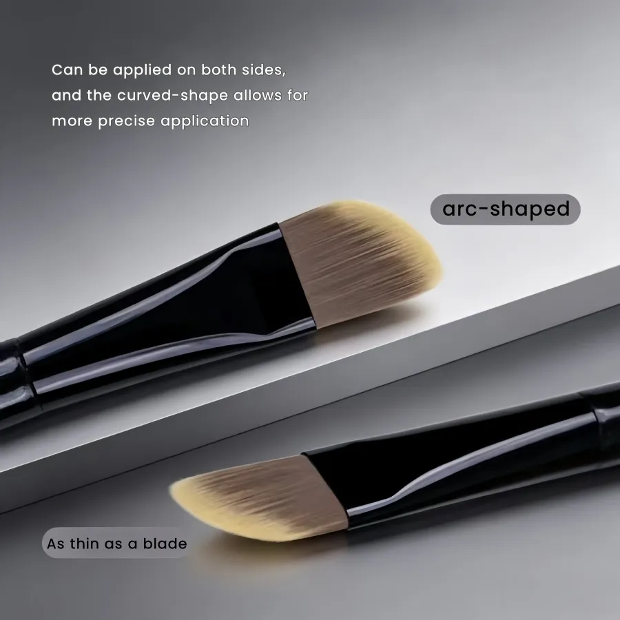Black Curved Foundation Makeup Brushes Blush Beauty Foundation Facial Mask Care Lotion Make Up Brush Tools — image 4