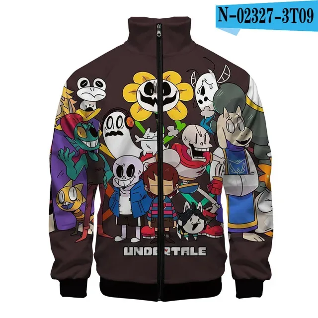 Luxury Popular Sans Undertale 3D Print Zipper Raglan Jacket Windbreaker Boys/Girls Comfortable Stand Collar Jackets Coats — image 38