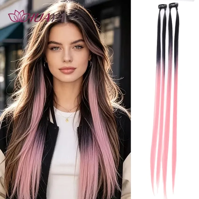 24‑Inch Clip‑in Face‑Framing Highlight Synthetic Hair Extensions Easy to Wear Suitable for Daily Look Parties and Cosplay — image 2
