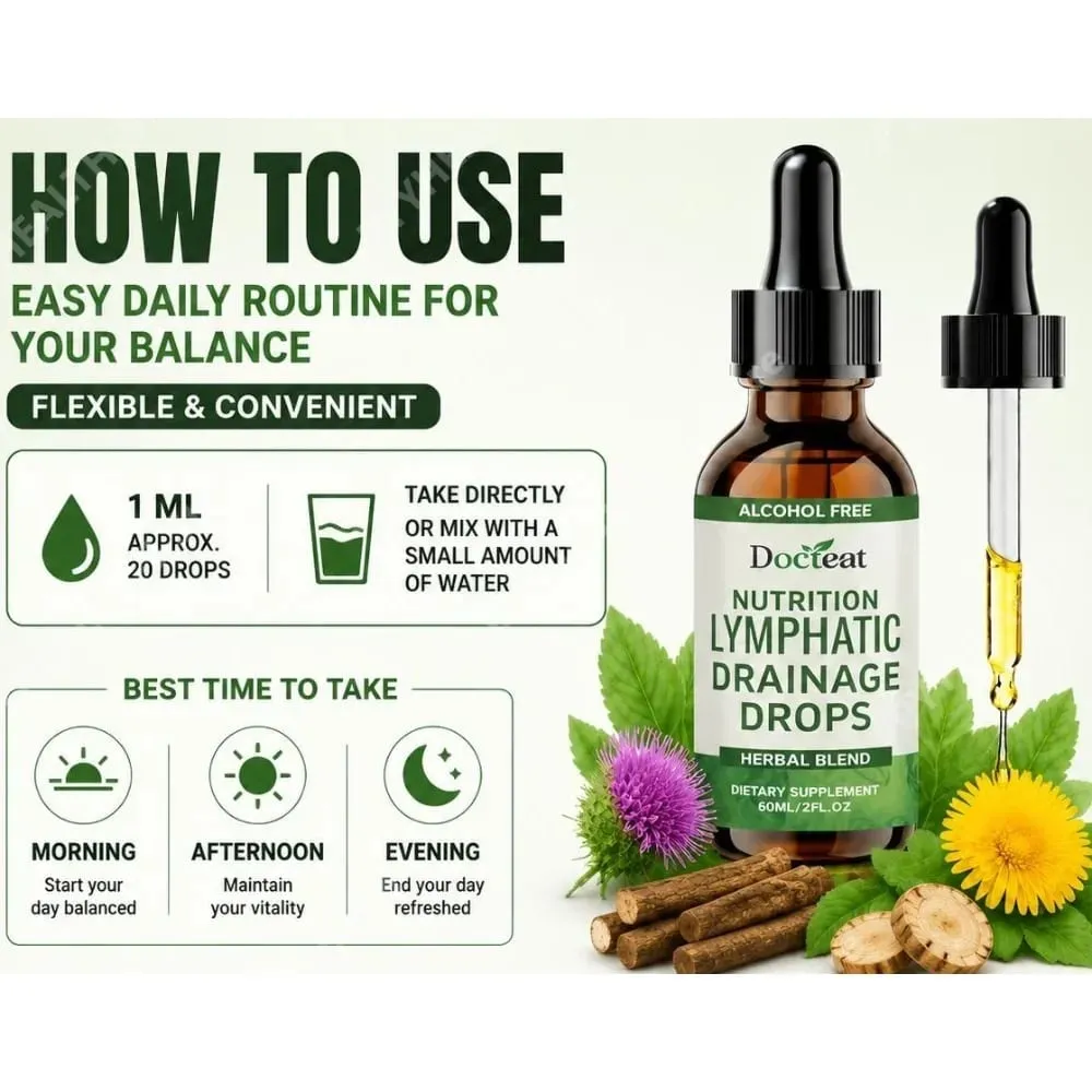Lymphatic Drainage Drops Alcohol-Free Blend Supports Lymphatic Balance and Vitality with Vitamin B12 and Zinc 60 Ml — image 4