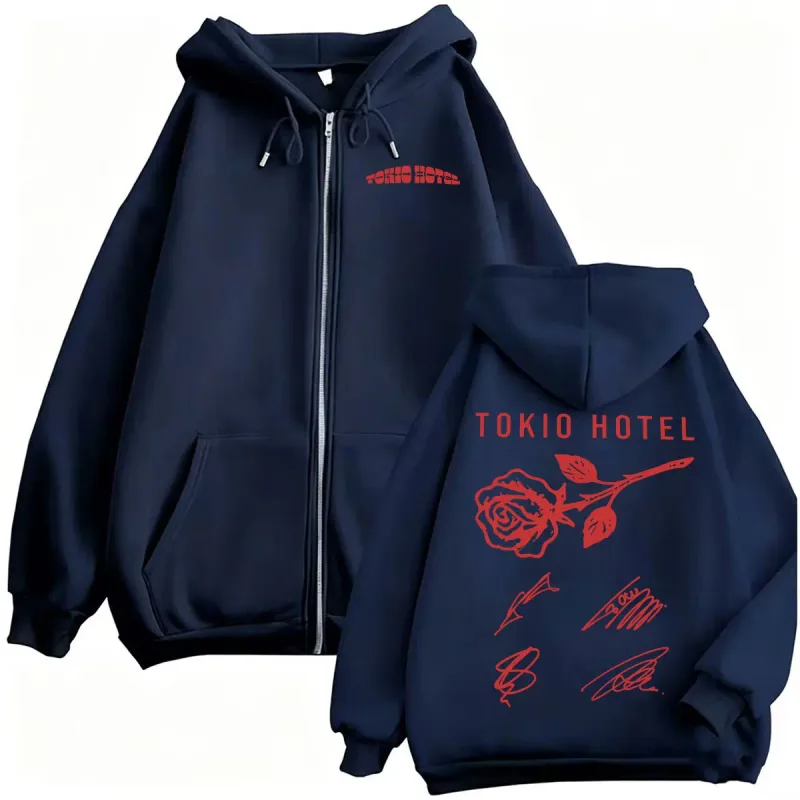 Tokio Hotel ARENA TOUR 2026 Signature Zipper Hoodies Men's Fashion Classic Sweatshirt Jacket Coats Casual Fleece Zip Up Pullover — image 3