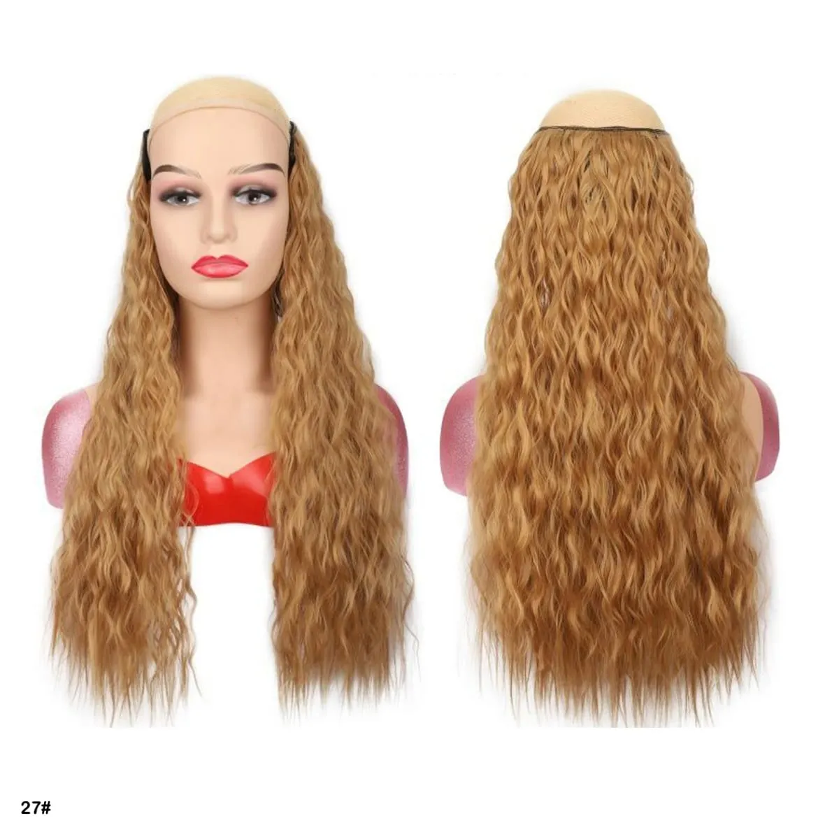 Synthetic Curly Hair Extensions Clip in One Piece 4Clips Deep Wave Long Hairpieces for Women Daily Use Party Hair Accessory — image 24