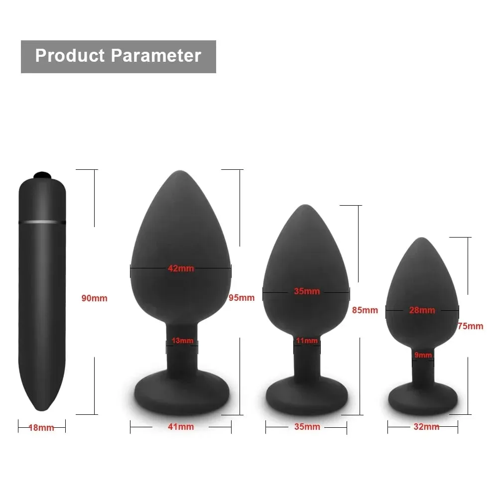 4st mjuk silikon analplugg Mini Erotisk Bullet Vibrator Butt Plug Sexleksak för män Kvinnor Gay Par Anal Prostata Stimulator — image 2