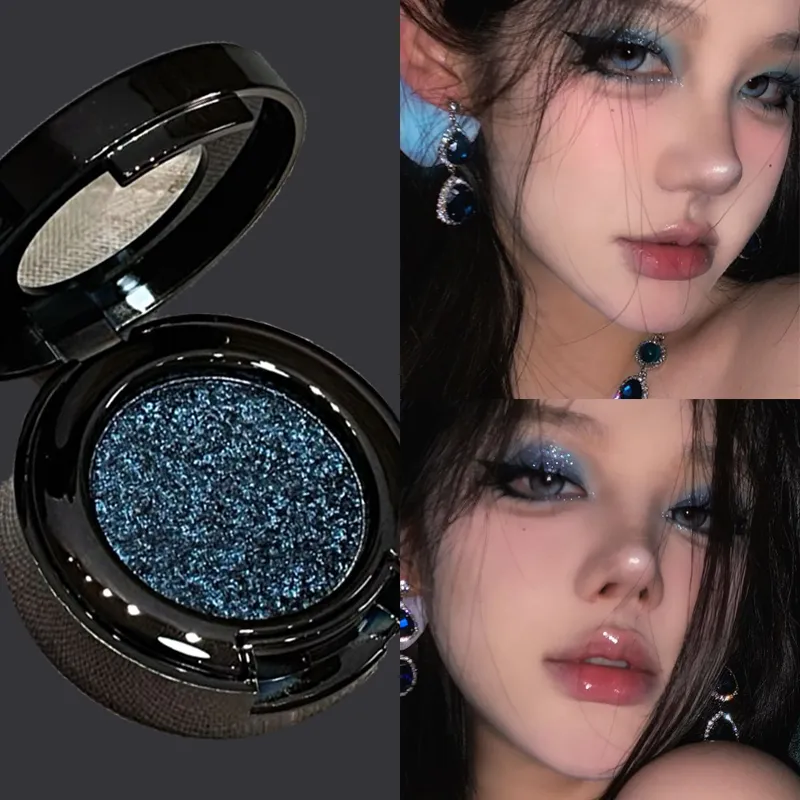 Metallic Glitter Black Blue Eyeshadow Purple Green Metallic Highlighter Eyeshadow Diamond Long Lasting Eye Makeup Women Cosmetic