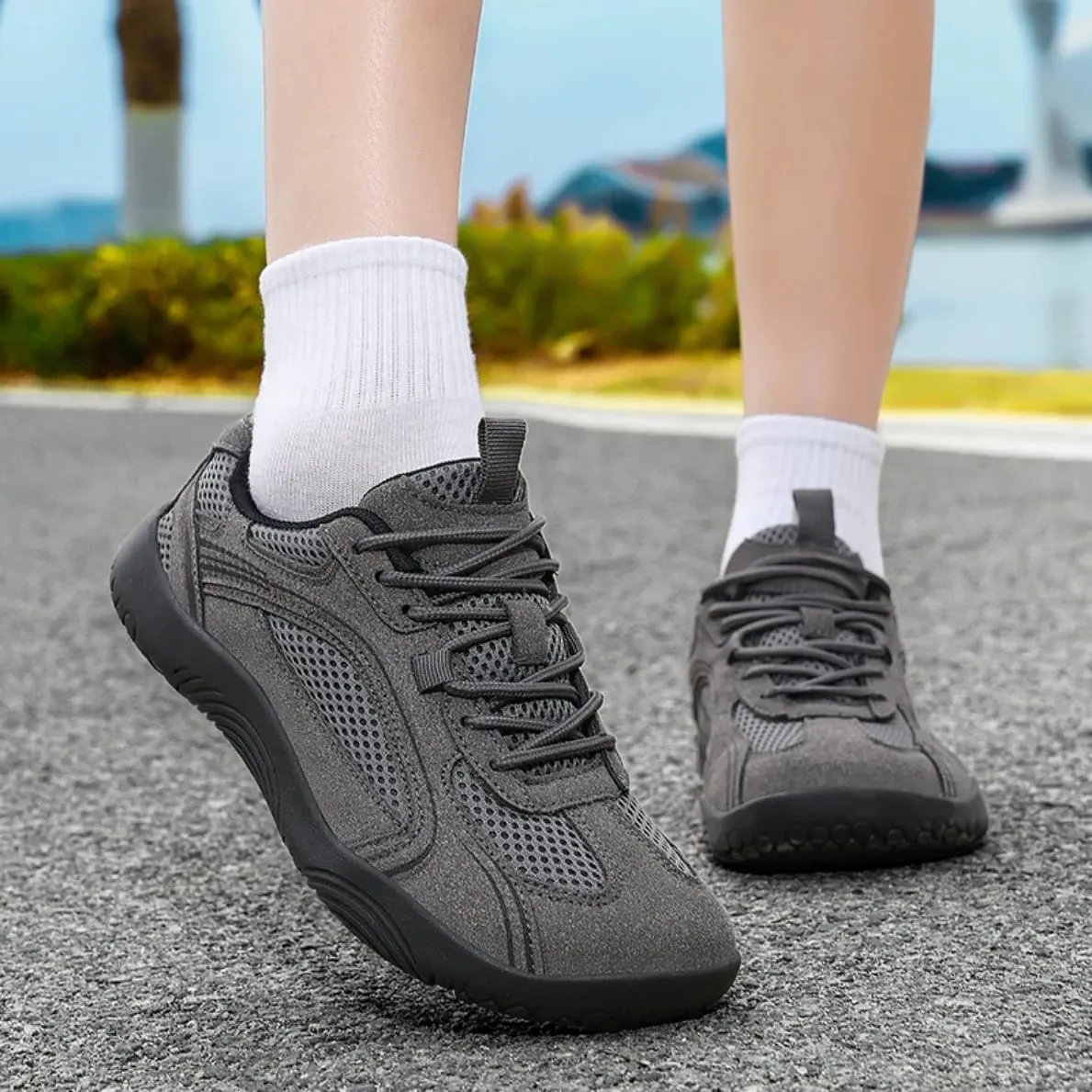 Men Women Wide Toe Sneakers Retro Training Shoes Large Size Mesh Breathable Non-Slip Flat Sole Outdoor Casual Sports Shoes — image 4