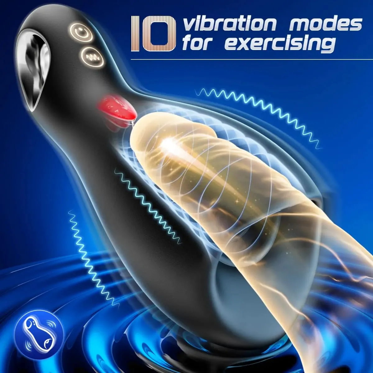 Tongue Licking Penis Vibrator for Men Cock Ring Ejaculation Delay Testicles Perineum Scrotum Stimulator Sex Toy for Couples — image 3