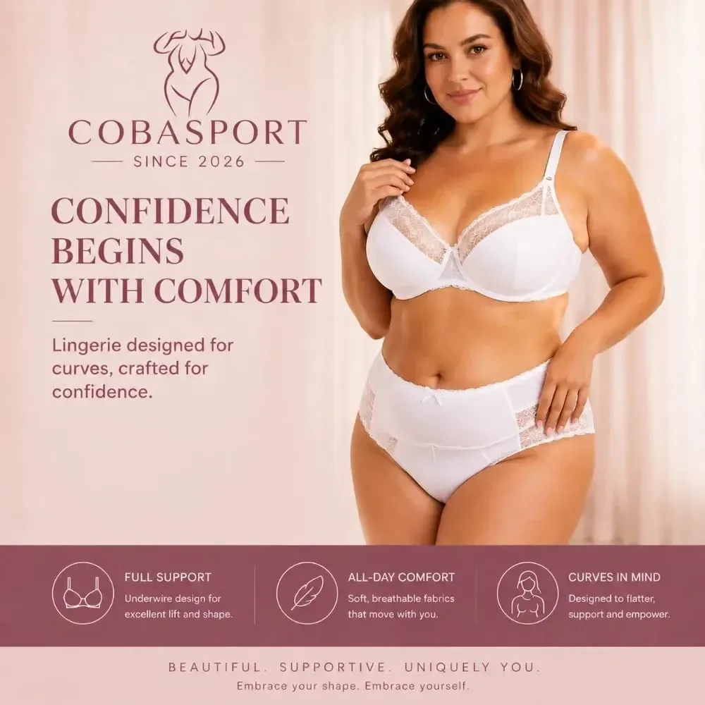 Lightweight Lace Underwire Bra Set for Plus Size Women Thin Cup Lingerie with Panties Comfortable Lift Daily Wear — image 2