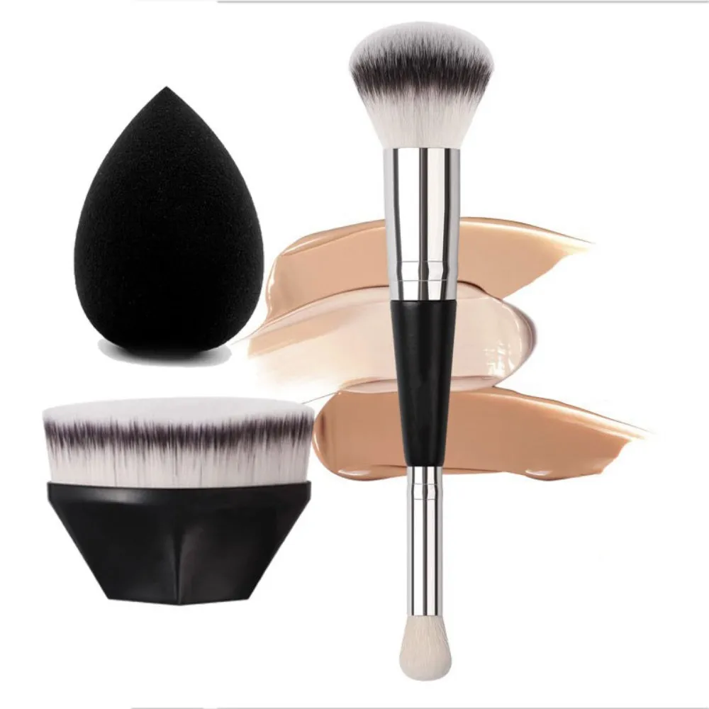 Rounded Taperd Dual-ended Foundation Brush Short Hair Flawless Makeup Brushes Oblique Concealer Brush for Liquid Cream Powder — image 5