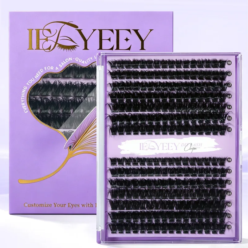 5D Volume Fluffy Lashes Clusters 50D-150D Natural Thick Mink Cluster Lashes 10-18mm Mixed Length DIY Eyelash Extensions