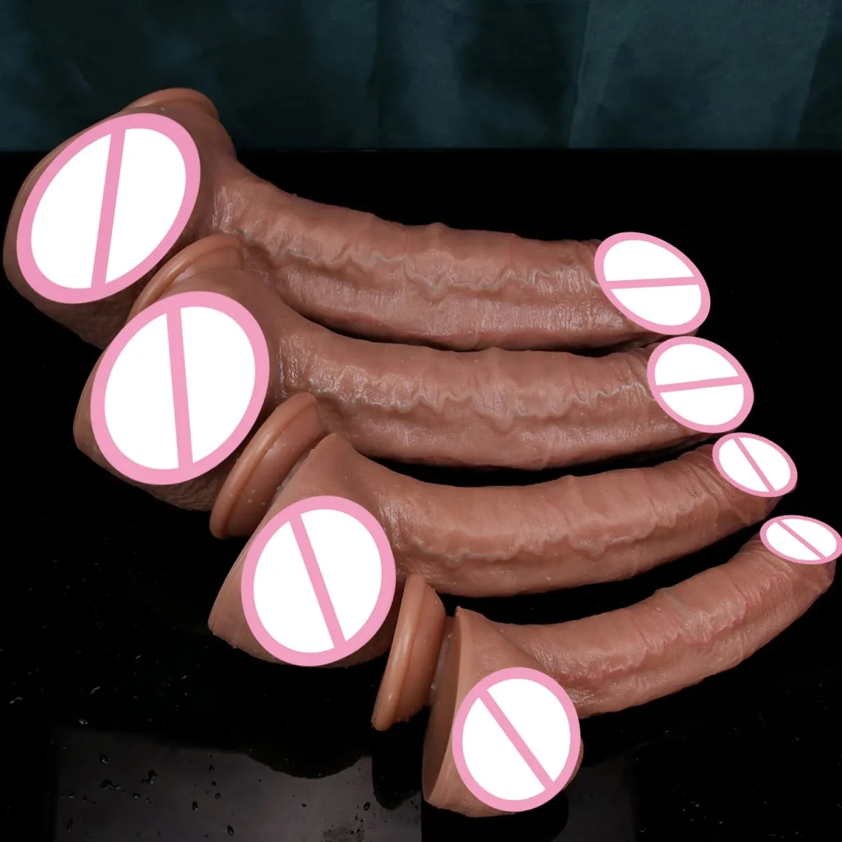 Realistis Pembuluh Darah Penis Besar Kulit Terasa Lembut Besar Dildo Double Silikon Masturbasi Ayam Wanita Anal Mainan Seks Cangkir Hisap Kontol Kecil — image 5