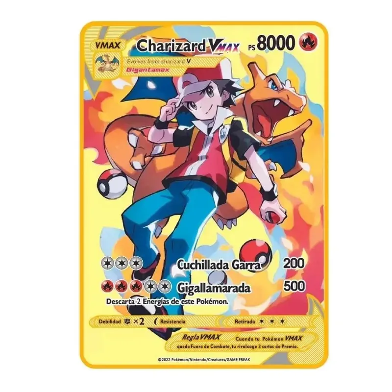 بطاقة البوكيمون Vmax حروف بوكيمون معدنية بيكاتشو Gx Mewtwo Charizard Vstar ألعاب أنيمي ألعاب حديد ذهبي أوراق اللعب هدايا للأطفال — image 14