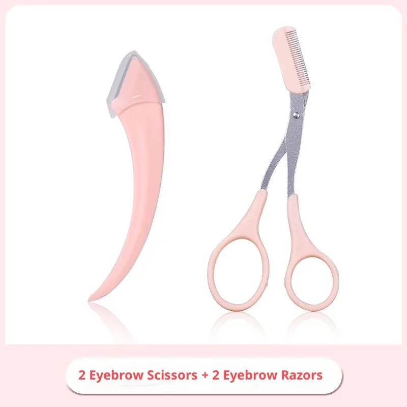 Eyebrow Grooming Set With Comb Eyebrow Scissors Curved Safety Eyebrow Razor Professional Makeup Trimming Tools for Beginners — image 8
