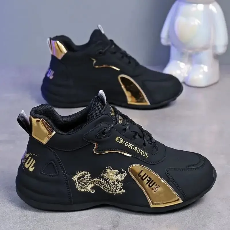 Fashion Men's Casual Shoes Luxury Men's Sneakers Leather Waterproof Sports Shoe Lightweight Breathable Non-slip Basketball Shoes — image 10