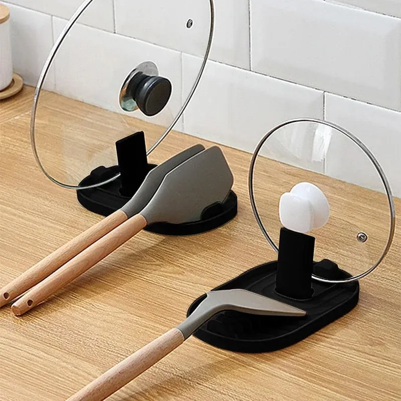 1pcs Polychrome Foldable Nordic Style Pot Holder Lid Shovel Storage Rack Practical Multifunctional Utensils for Kitchen Supplies — image 9