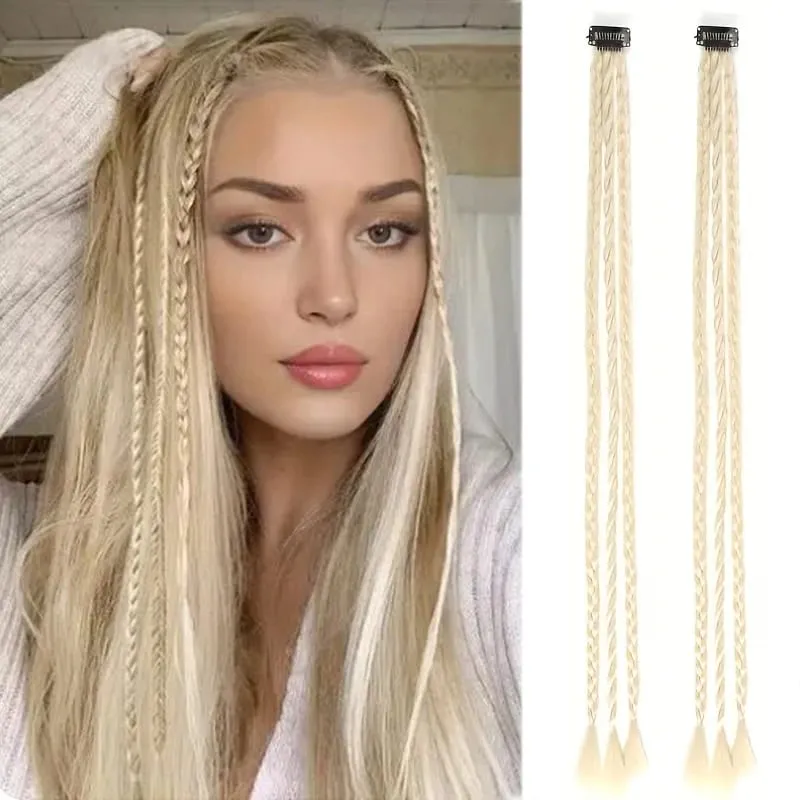 2Pcs Clip‑in Y2K Boxer Braid Ponytail One Clip Three Braids Long Synthetic Fake Hair Extensions For Women — image 11