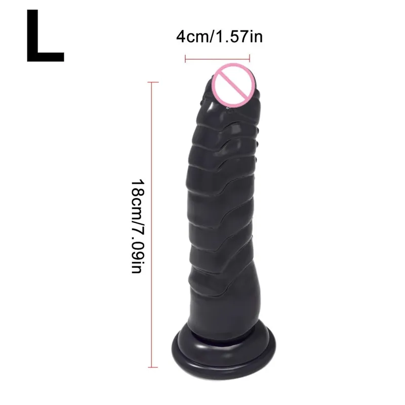 Realistico vibratore nero con forte base a ventosa, morbido giocattolo sessuale per pene per donne e uomini, giocattolo adulto vaginale anale a mani libere in M