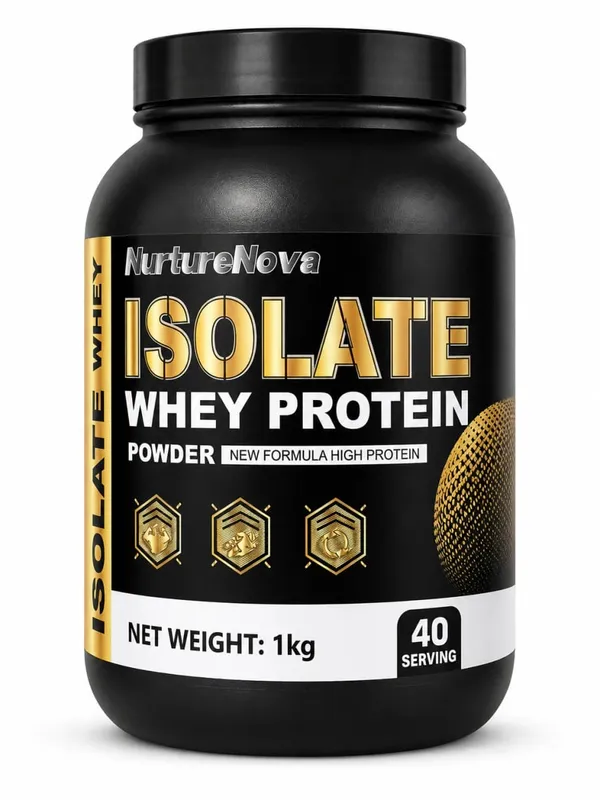 NurtureNova Isolate Whey Protein Powder 1kg High Nutrition Fitness Drink Mix 40 Servings Workout & Daily Support Formula