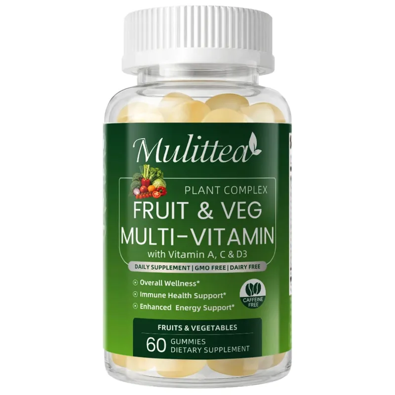 Natürliche Gemüse- und Fruchtgummis von Mulittea, Anti-Verstopfung, Entgiftung, tägliches Obst, unterstützen die Verdauung, Nahrungsergänzung mit mehreren Vitaminen