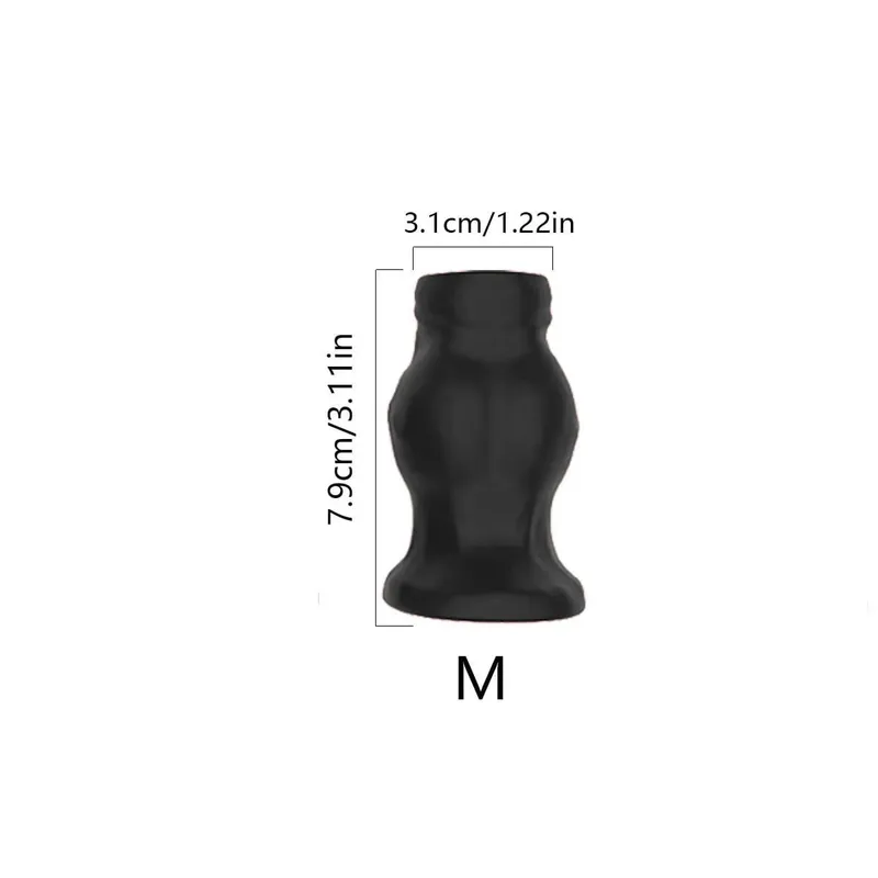 Soft Silicone Hollow Anal Plug Tunnel Butt Plug Daily Wear Flared Base Enema Dilator Anal Trainer Sex Toy for Men Women S/M/L