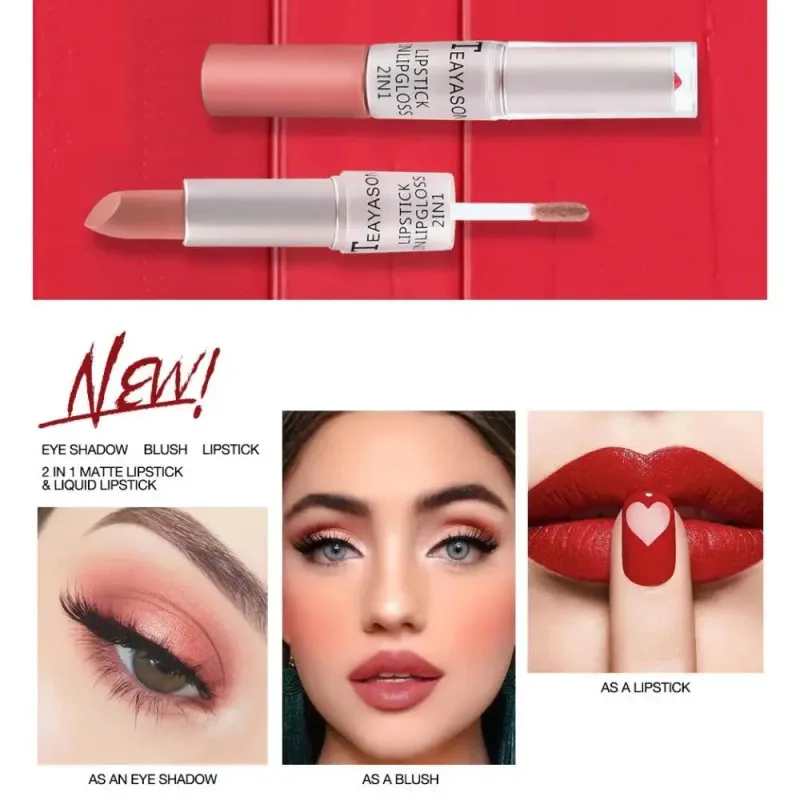 Mat flydende læbestift Vandtæt Non Transfer Long Wear Pink Lip Gloss Tint Fugtgivende Makeup til Kvinder Damer — image 5