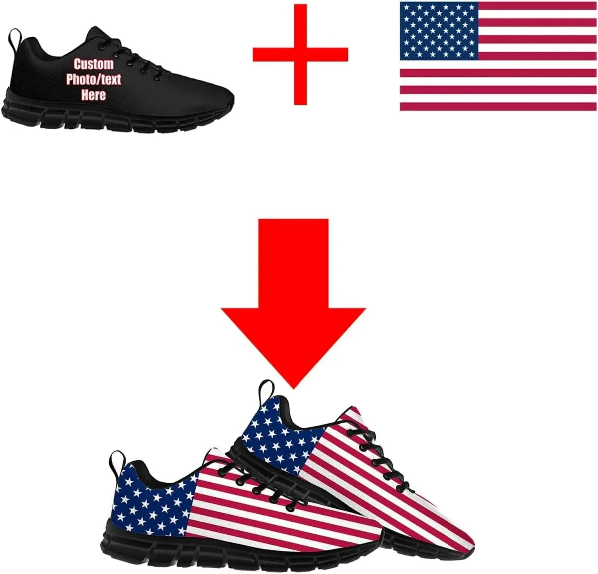 Custom Sneakers Mens Womans Sports Shoes Personalized Design Photo Text Logo Name Footwear Lightweight Lace Up Unisex Gift — image 4