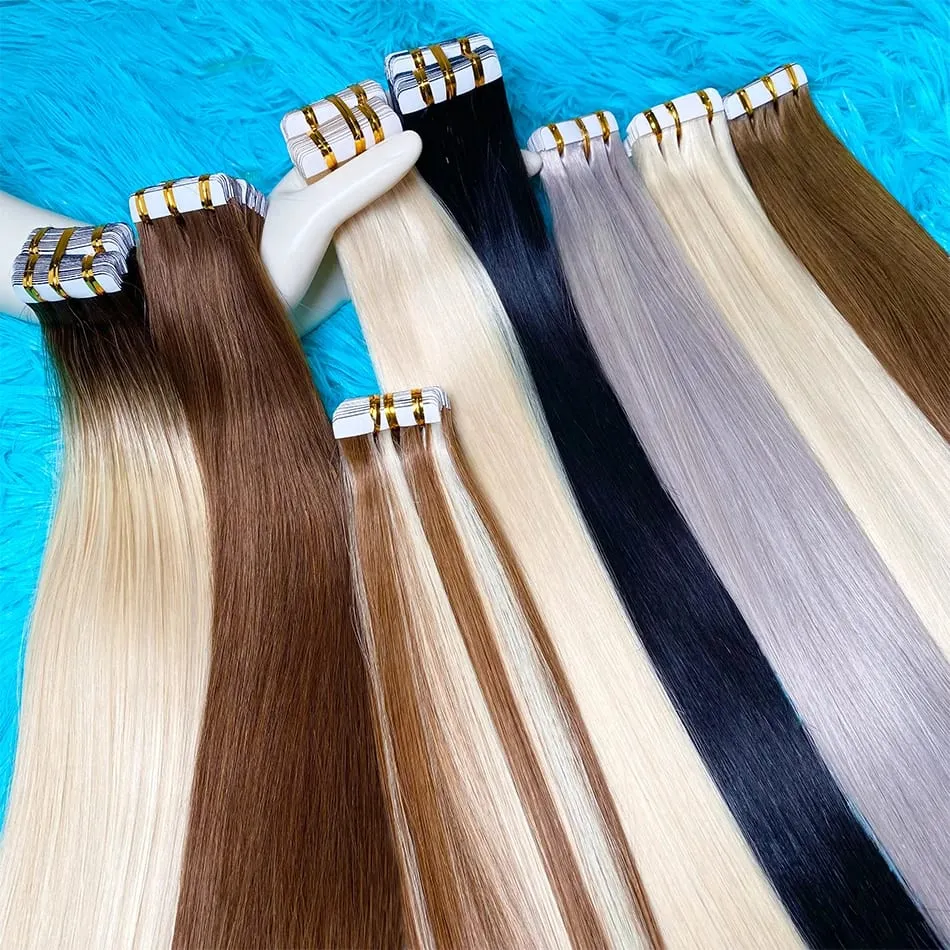 Blonde Seamless Tape in Hair Extensions Human Hair Skin Weft PU Tape on 20 PCS 18'-30' Length Easy Installation Hair Extensions — image 5