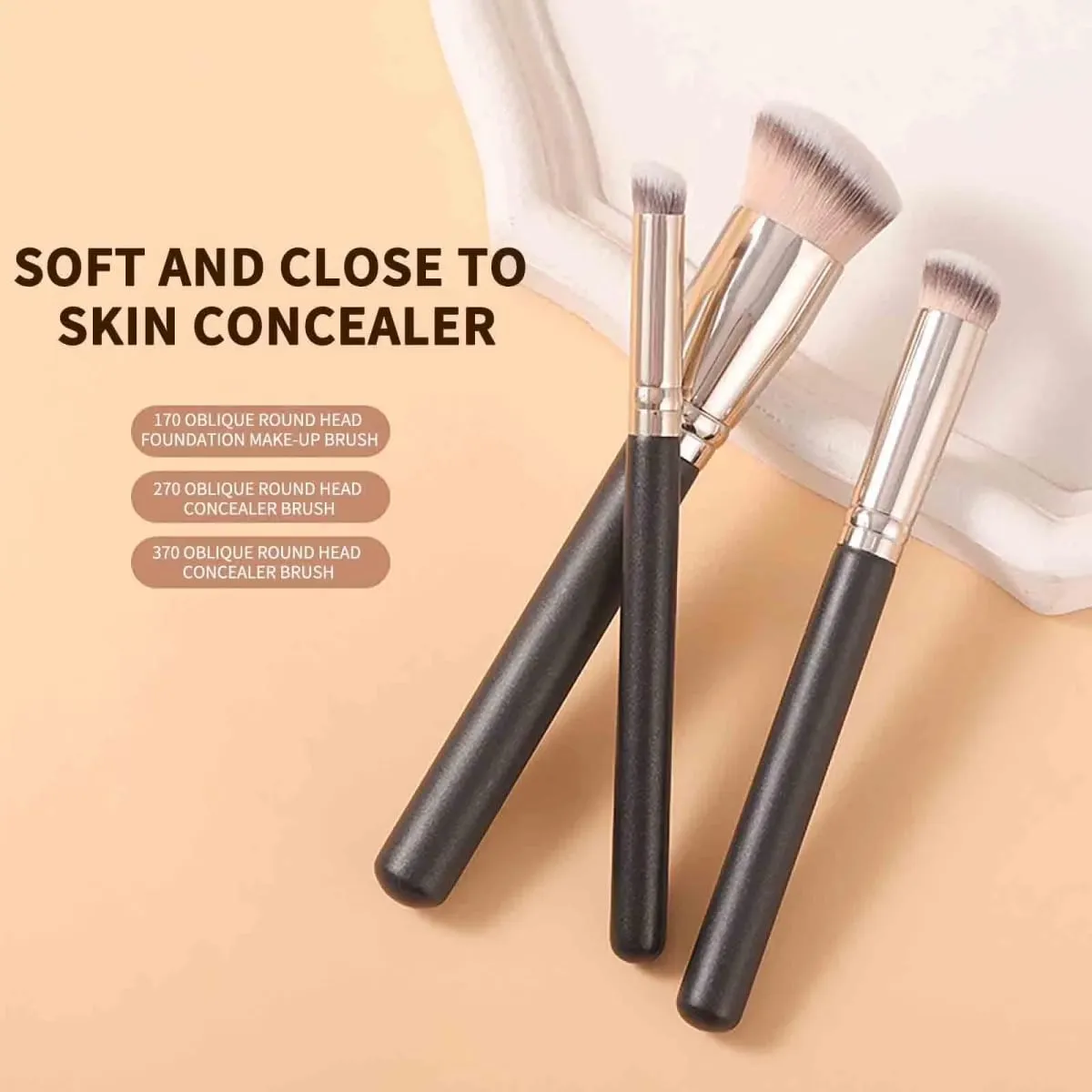3-piece foundation brush set includes brushes suitable for liquid foundation and professional Kabuki foundation brushes which c — image 4