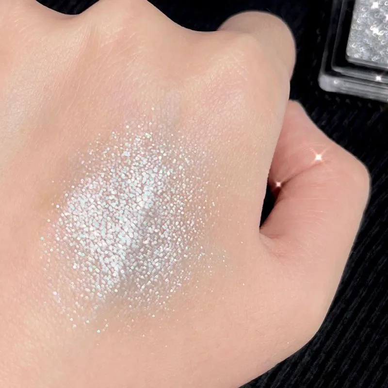 Matte Grey Blue Smoky Eye Shadow Palette 6-Color Glitter Silver Acrylic Eye Shadows Palette Long Lasting Eye Makeup Cosmetics — image 6