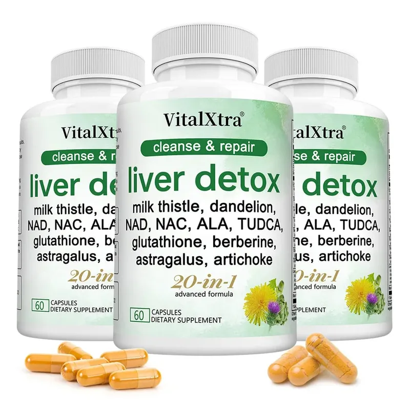 Liver Support Capsules Milk Thistle Extract Glutathione Dandelion Artichoke Liver Cleanse & Detox Antioxidant Digestion Support — image 11