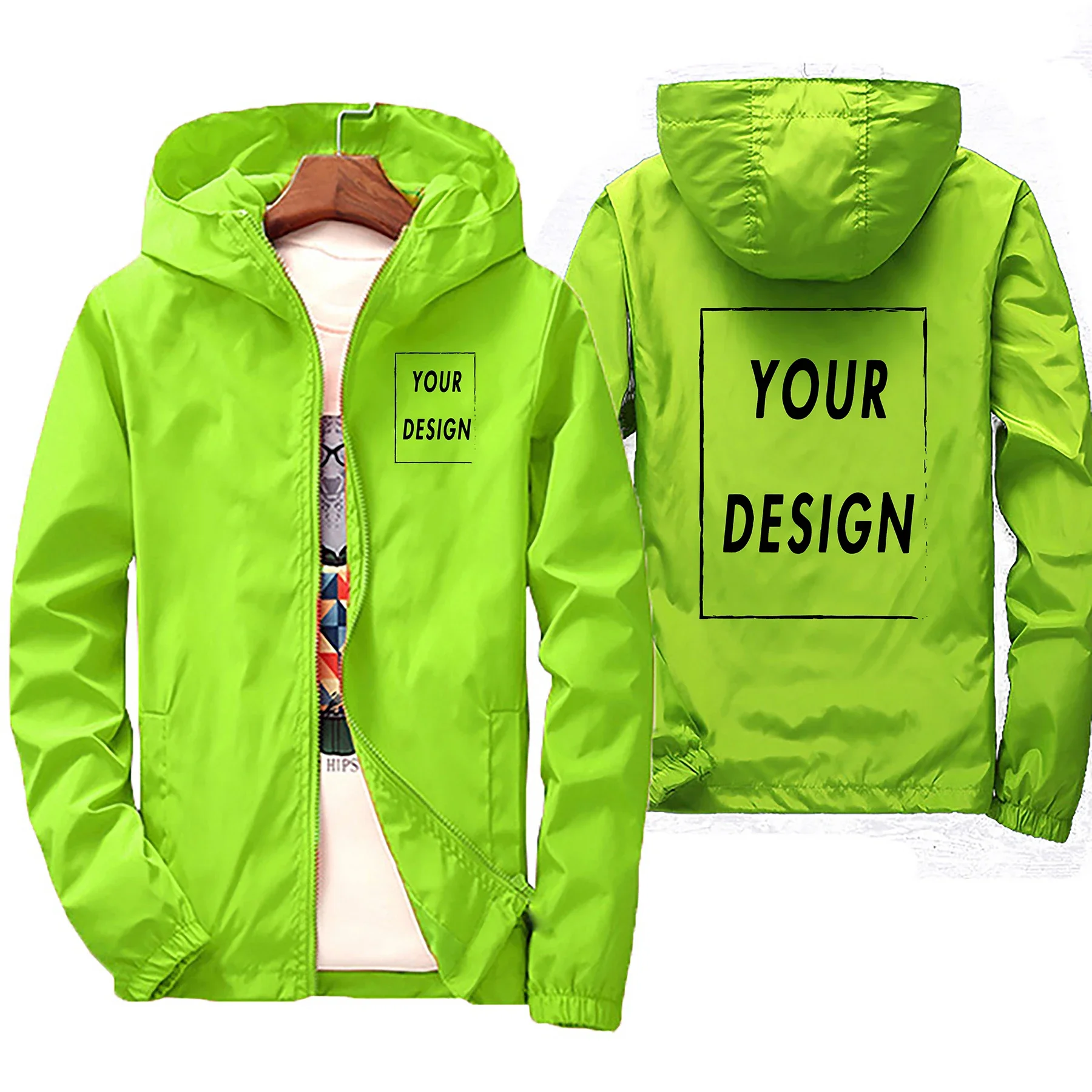 Customized Name: Autumn Jacket, Men's Waterproof Windbreaker, Casual Clothing, Plus Size 7Xl, Black Outdoor Sportswear