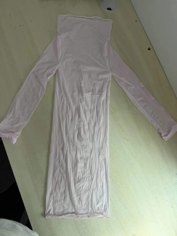 Joskaa Transparent Stretch Seamless Shiny Lingerie Dress Long Sleeve Tight Bodycon Pencil Skirt Nightwear Ntimate Night Dress — image 13