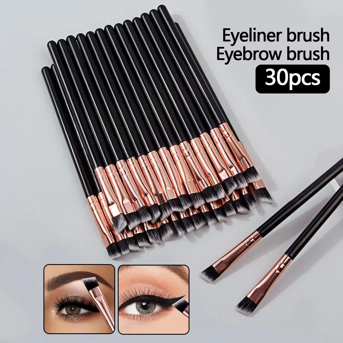 6/10/20/30PCS Ultra-Thin and Ultra-Fine Eyeliner Brush Angled Eyebrow Brush Eyelid Detail Brush Portable Eye Makeup Tool — image 1