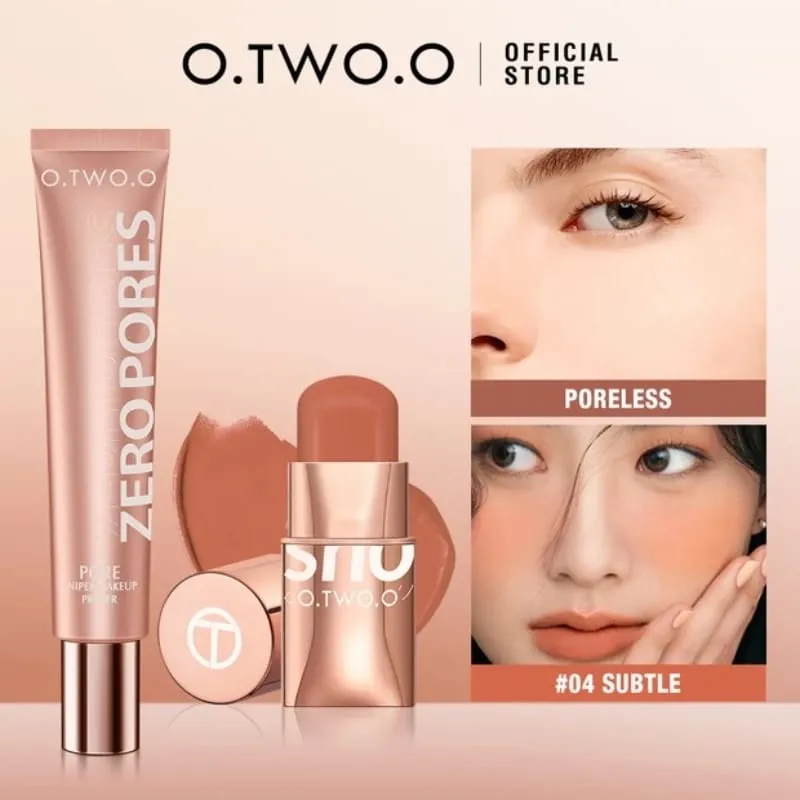 O.TWO.O Set di 2 pezzi per il trucco Multi rossetto, fard, primer per il viso, base per il trucco, controllo dell'olio, trucco leggero e impermeabile per le donne — image 11