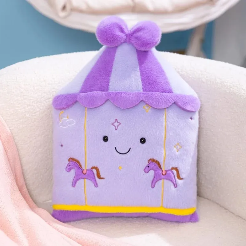 Cute Amusement Park Themed Plush Toy Fluffy Carousel Ferris Wheel Shaped Throw Pillow Sofa Cushion Home Decor — image 10
