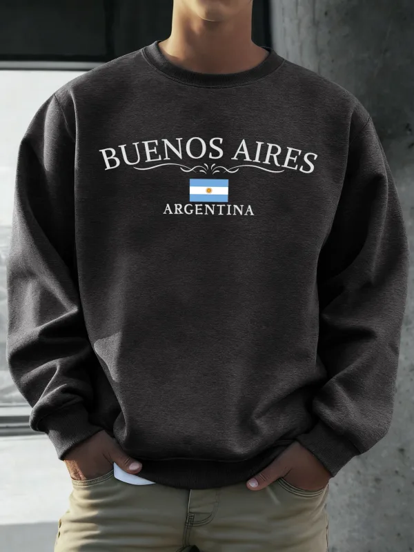 Buenos Aires Argentina Printed Men Sweatshirts Street Hip Hop Sportswear Fleece All-Match Pullover Unisex Casual Loose Clothing — image 13