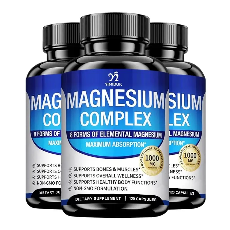 Magnesium Complex Pills - Bone Muscle & Heart Health Supplement Sleep Support Muscle Relaxation Stress & Anxiety Relief