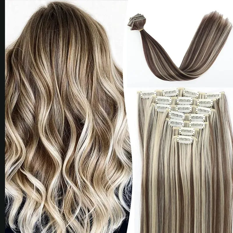7 Clips In Hair Extensions Long Straight Hairstyle Pink 60CM Natural Synthetic Hair Daily Use Hairpiece For Women — image 13