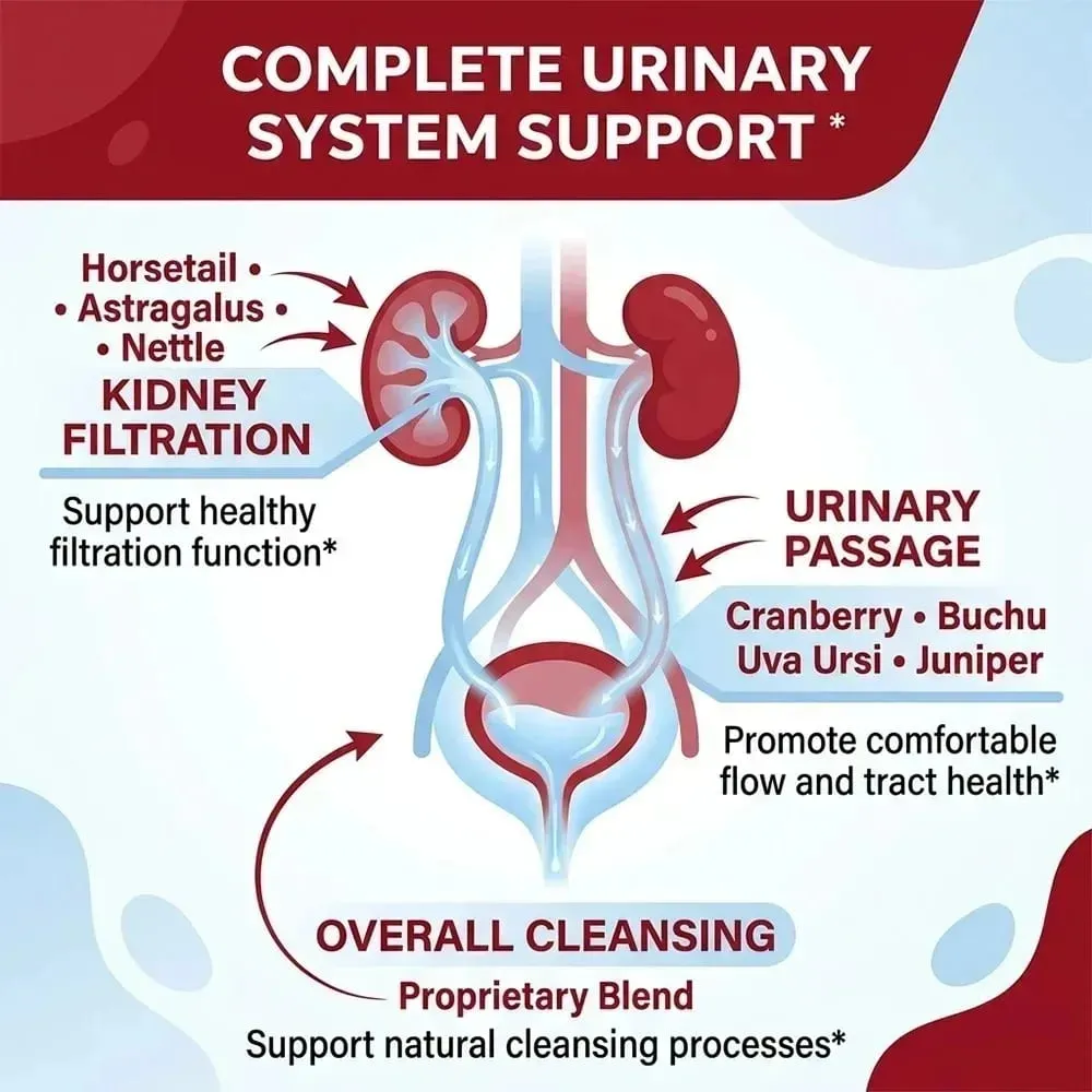Kidney Cleanse Supplement with Cranberry Supports Urinary Tract Renal Health & Immune System Function — image 5