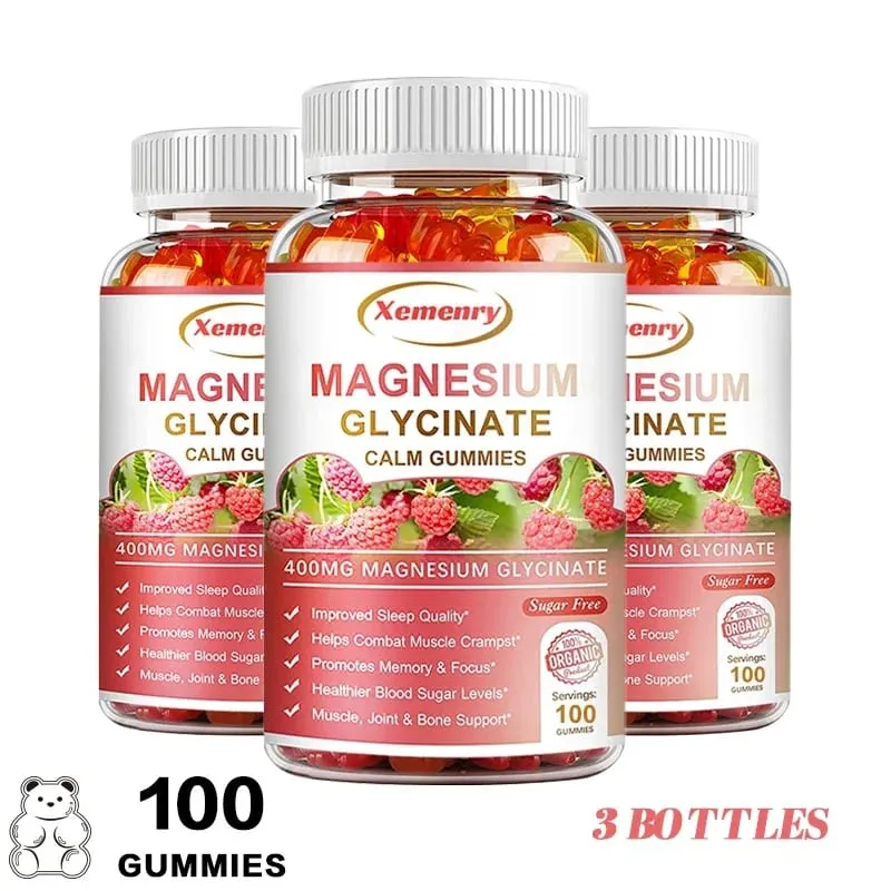 Magnesium Glycinate Gummies Lugn lindrar stress Stöd Sömnstöd Minneskoncentration och muskelspasmer — image 11