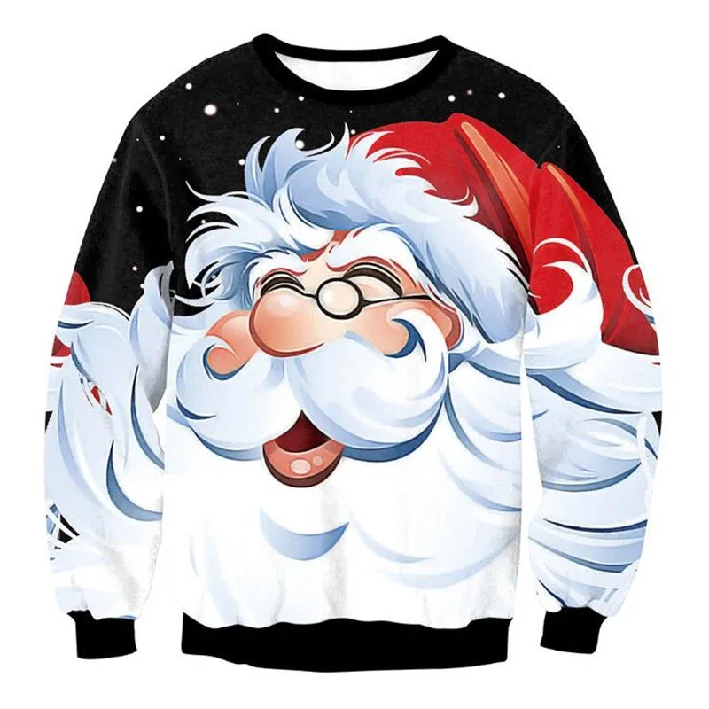 Festival Christmas Pattern Sweatshirts For Men Humping Reindeer 3D Printed Pullover Holiday Party O-Neck Hoodies Long Sleeves — image 5