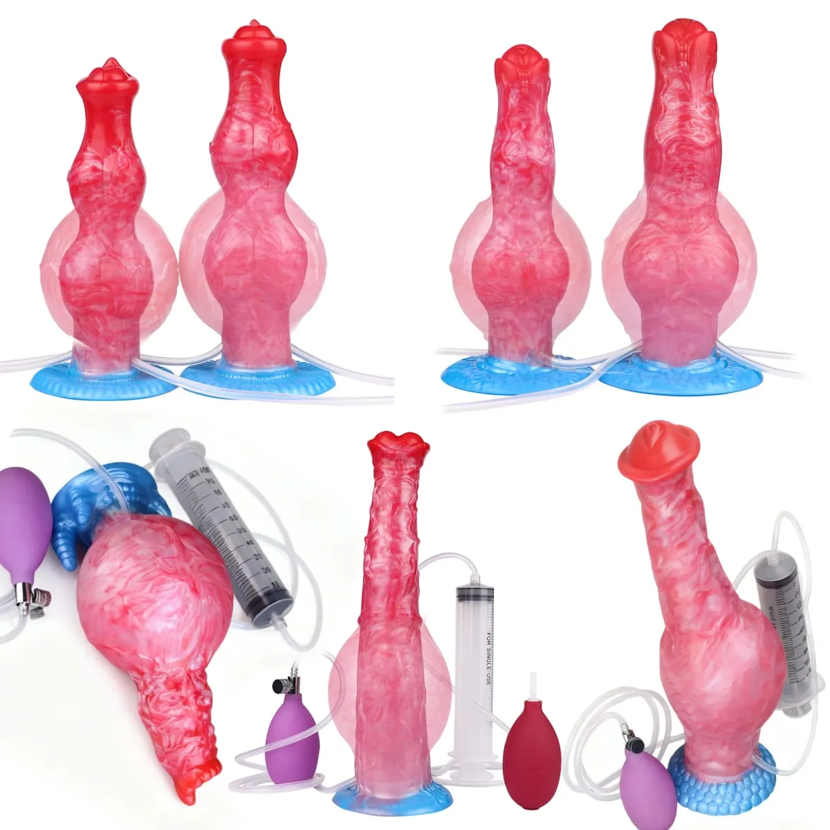 矽膠充氣射精結假陽具可調節週長噴出幻想馬陰莖成人性玩具肛門擴張器 — image 3