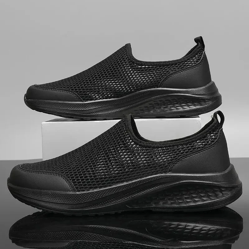 One Foot on the Net Shoes Men's Summer New Breathable Thin Net Walking Shoes Casual Sports Shoes Black Plus Size Men's Shoes 48 — image 3